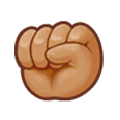 ✊🏽 Emoji Punho Levantado: Pele Morena na Samsung Experience 8.0.