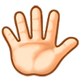 🖐🏻 Emoji Hand mit gespreizten Fingern: helle Hautfarbe Samsung Experience 8.0.