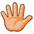 Emoji 🖐🏼 Mano Aperta: Carnagione Abbastanza Chiara su Samsung Experience 8.0.