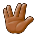 🖖🏾 Emoji vulkanischer Gruß: mitteldunkle Hautfarbe Samsung Experience 8.0.