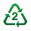 ♴ Emoji Símbolo de reciclagem para plástico-tipo 2 na Samsung Experience 8.0.