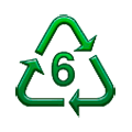 ♸ Emoji Símbolo de reciclaje para plástico tipo- 6 en Samsung Experience 8.0.