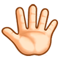 Émoji 🖑🏻 Main levée avec les doigts écartés: Peau Claire sur Samsung Experience 8.0.
