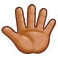 🖑🏽 Emoji Dorso de la mano con los dedos extendidos para arriba: Tono De Piel Medio en Samsung Experience 8.0.