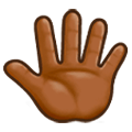 🖑🏾 Emoji Palma da mão levantada (pelas costas): Pele Morena Escura na Samsung Experience 8.0.