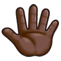 🖑🏿 Emoji Palma da mão levantada (pelas costas), modificador emoji Fitzpatrick tipo 6 na Samsung Experience 8.0.