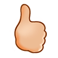 🖒🏼 Emoji Gesto «Pulgar hacia arriba»: Tono De Piel Claro Medio en Samsung Experience 8.0.
