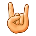 🤘 Emoji Mano Haciendo El Signo De Cuernos en Samsung Experience 8.0.
