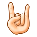 🤘🏻 Emoji Mano Haciendo El Signo De Cuernos: Tono De Piel Claro en Samsung Experience 8.0.