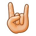 🤘🏼 Emoji Mano Haciendo El Signo De Cuernos: Tono De Piel Claro Medio en Samsung Experience 8.0.