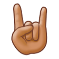🤘🏽 Emoji Mano Haciendo El Signo De Cuernos: Tono De Piel Medio en Samsung Experience 8.0.