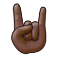Emoji 🤘🏿 Segno Delle Corna: Carnagione Scura su Samsung Experience 8.0.