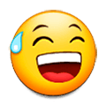 Emoji 😅 Faccina Con Un Gran Sorriso E Goccia Di Sudore su Samsung Experience 8.0.