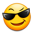 😎 Emoji Rosto Sorridente Com óculos Escuros na Samsung Experience 8.0.