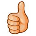 👍🏼 Emoji Pulgar Hacia Arriba: Tono De Piel Claro Medio en Samsung Experience 8.0.