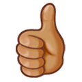 👍🏽 Emoji Polegar Para Cima: Pele Morena na Samsung Experience 8.0.