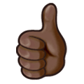 👍🏿 Emoji Polegar Para Cima: Pele Escura na Samsung Experience 8.0.