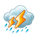 ⛈️ Emoji Nube Con Rayo Y Lluvia en Samsung Experience 8.0.