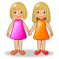 Émoji 👭🏼 Deux Femmes Se Tenant La Main : Peau Moyennement Claire sur Samsung Experience 8.0.