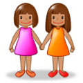 👭🏽 Emoji Mujeres De La Mano: Tono De Piel Medio en Samsung Experience 8.0.
