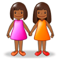 👭🏾 Emoji Mujeres De La Mano: Tono De Piel Oscuro Medio en Samsung Experience 8.0.