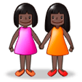 👭🏿 Emoji Mujeres De La Mano: Tono De Piel Oscuro en Samsung Experience 8.0.