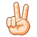 ✌🏻 Emoji Mano Con Señal De Victoria: Tono De Piel Claro en Samsung Experience 8.0.