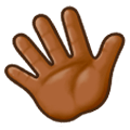 👋🏾 Emoji winkende Hand: mitteldunkle Hautfarbe Samsung Experience 8.0.