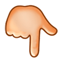 👇🏼 Emoji Dorso Da Mão Com Dedo Indicador Apontando Para Baixo: Pele Morena Clara na Samsung Experience 8.0.