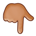 👇🏽 Emoji Dorso Da Mão Com Dedo Indicador Apontando Para Baixo: Pele Morena na Samsung Experience 8.0.