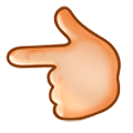 👈🏼 Emoji Dorso Da Mão Com Dedo Indicador Apontando Para A Esquerda: Pele Morena Clara na Samsung Experience 8.0.