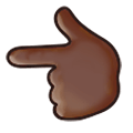 👈🏿 Emoji Dorso Da Mão Com Dedo Indicador Apontando Para A Esquerda: Pele Escura na Samsung Experience 8.0.