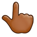 👆🏾 Emoji Dorso Da Mão Com Dedo Indicador Apontando Para Cima: Pele Morena Escura na Samsung Experience 8.0.