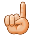 ☝🏼 Emoji Dedo índice Hacia Arriba: Tono De Piel Claro Medio en Samsung Experience 8.0.