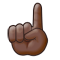 ☝🏿 Emoji Indicador Apontando Para Cima: Pele Escura na Samsung Experience 8.0.