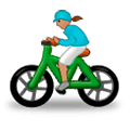 🚴🏽‍♀️ Emoji Mulher Ciclista: Pele Morena na Samsung Experience 8.0.