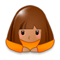 🙇🏽‍♀️ Emoji Mujer Haciendo Una Reverencia: Tono De Piel Medio en Samsung Experience 8.0.