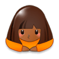🙇🏾‍♀️ Emoji sich verbeugende Frau: mitteldunkle Hautfarbe Samsung Experience 8.0.