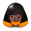 🙇🏿‍♀️ Emoji Mujer Haciendo Una Reverencia: Tono De Piel Oscuro en Samsung Experience 8.0.