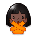 🙅🏿‍♀️ Emoji Frau mit überkreuzten Armen: dunkle Hautfarbe Samsung Experience 8.0.