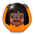 🙆🏿‍♀️ Emoji Frau mit Händen auf dem Kopf: dunkle Hautfarbe Samsung Experience 8.0.