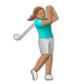 🏌🏽‍♀️ Emoji Mujer Jugando Al Golf: Tono De Piel Medio en Samsung Experience 8.0.