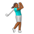 🏌🏾‍♀️ Emoji Mulher Golfista: Pele Morena Escura na Samsung Experience 8.0.