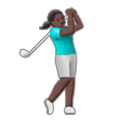 🏌🏿‍♀️ Emoji Golferin: dunkle Hautfarbe Samsung Experience 8.0.