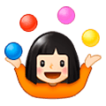 🤹🏻‍♀️ Emoji Mujer Haciendo Malabares: Tono De Piel Claro en Samsung Experience 8.0.