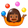 🤹🏾‍♀️ Emoji Jongleurin: mitteldunkle Hautfarbe Samsung Experience 8.0.