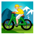 🚵🏼‍♀️ Emoji Mountainbikerin: mittelhelle Hautfarbe Samsung Experience 8.0.