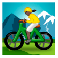 🚵🏿‍♀️ Emoji Mountainbikerin: dunkle Hautfarbe Samsung Experience 8.0.