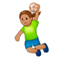 🤾🏽‍♀️ Emoji Mujer Jugando Al Balonmano: Tono De Piel Medio en Samsung Experience 8.0.