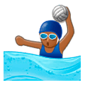 🤽🏾‍♀️ Emoji Mujer Jugando Al Waterpolo: Tono De Piel Oscuro Medio en Samsung Experience 8.0.